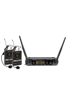 RADIOMICROFONO DOPPIO PALMARE UHF CON ARCHETTO (SET 8202LAV)