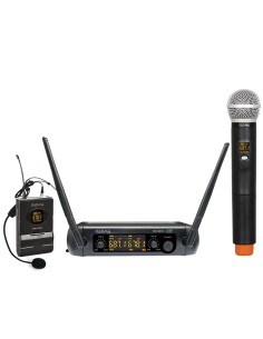 DOPPIO RADIOMICROFONO AD ARCHETTO UHF SET 8202PL (PALMARE+ARCHETTO)