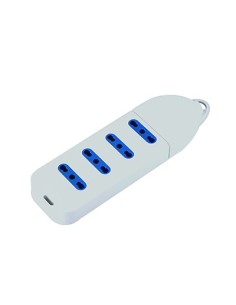MULTIPRESA 4 POSTI BIPASSO SENZA CAVO (PEM2304-W)