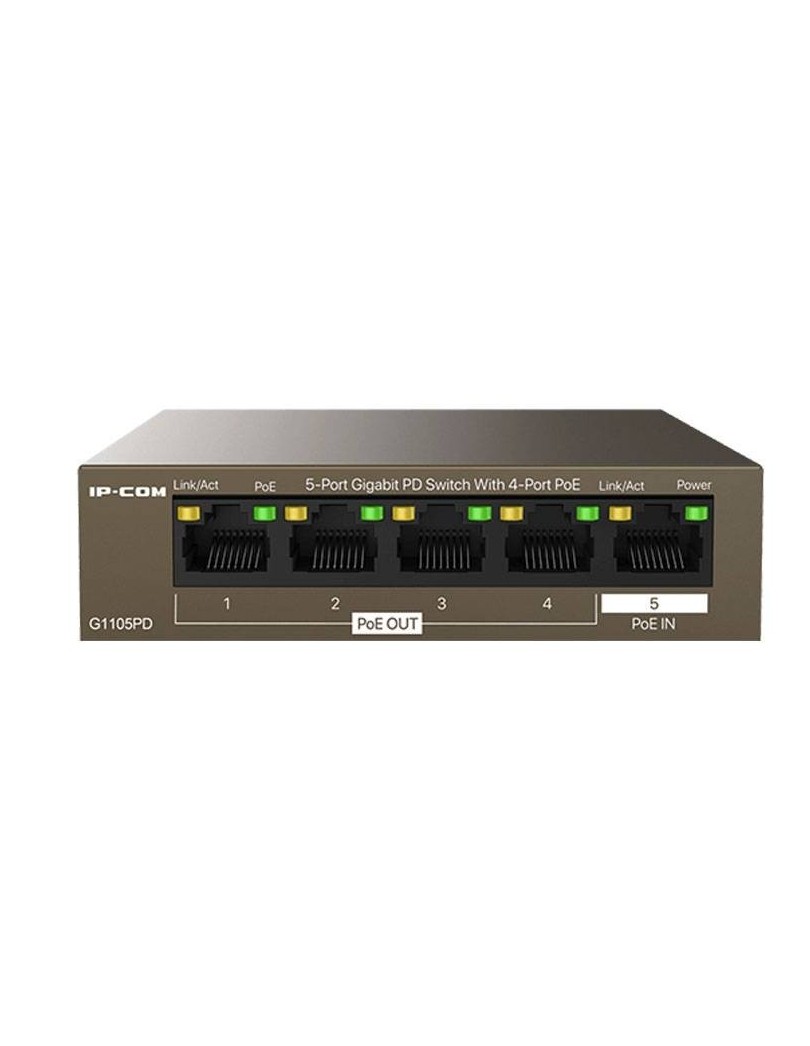 SWITCH 5 PORTE GIGABIT PD - 4 PORTE POE OUT - 1 PORTA POE IN (G1105PD)