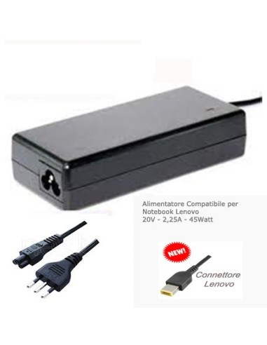 ALIMENTATORE 45W PER NB LENOVO 20V 2,25A (TC-7018)