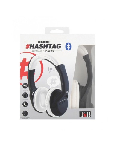 CUFFIE MICROFONO HASHTAG BLUETOOTH NERA/BIANCA (CBHTAGWH)