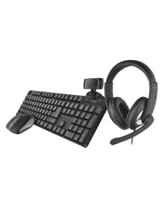 KIT TASTIERA + MOUSE + WEBCAM + CUFFIE - QOBY 4-IN-1 HOME OFFICE SET (24041)