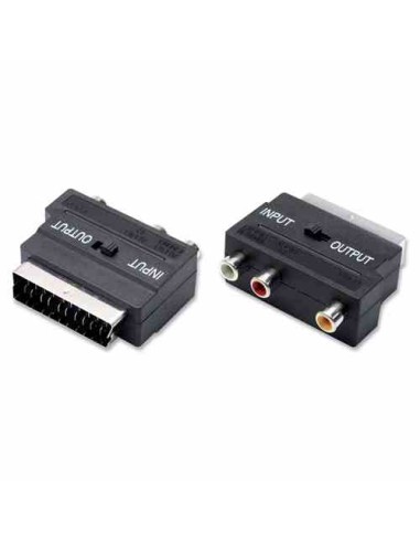 ADATTATORE MONOBLOCCO SCART-3 RCA COMMUTATORE INPUT OUTPUT