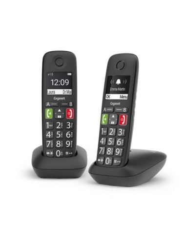 TELEFONO CORDLESS GIGASET LINEA SENIOR E290 DUO NERO (L36852-H2901-K1)