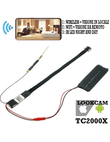 TELECAMERA SORVEGLIANZA MICRO SPY CAM TC2000X WIFI IR