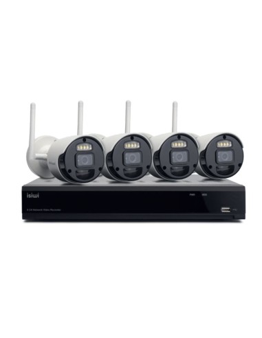 KIT SISTEMA DI SORVEGLIANZA NVR 8 CANALI + 4 TELECAMERE IP 1080P - WIRELESS CONNECT AIR4 (ISW-K1N8BF2MP-4 GEN1)