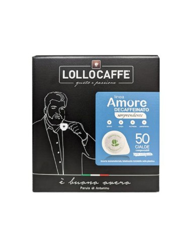 CIALDA MONODOSE DI CAFFE' LINEA AMORE - GUSTO SORPRENDENTE (DECAFFEINATO) - 50PZ