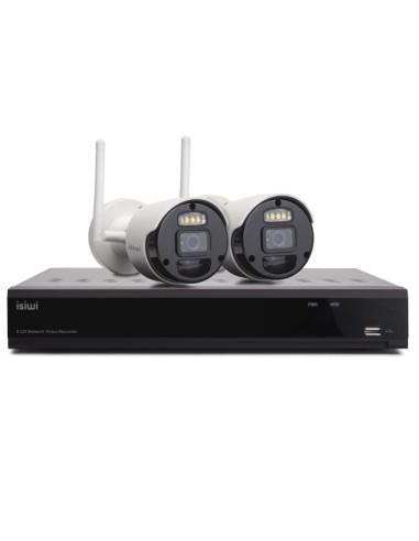 KIT SISTEMA DI SORVEGLIANZA NVR 8 CANALI + 2 TELECAMERE (ISW-K1N8BF2MP-2 GEN1) WIRELESS PIR