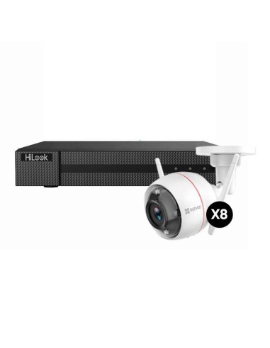 KIT SISTEMA DI SORVEGLIANZA NVR 16 CAN. (BRANDIZZATO HILOOK - IMPORTATO DA HIKVISION ITALIA) NVR-116MH-C (COMPAT. EZVIZ) + 8X TE