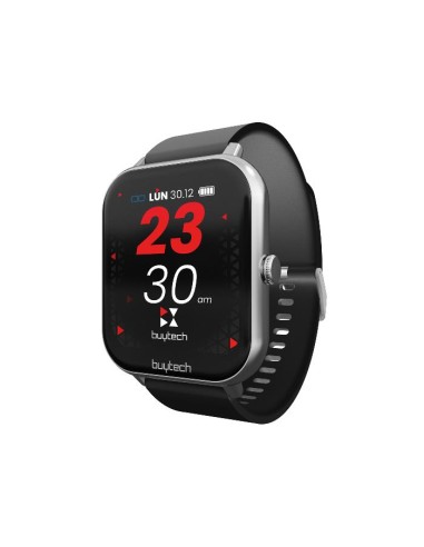 SMARTWATCH BUYTECH BY-ALFA-SILKBK CASSA SILVER CINTURINO SILICONE NERO