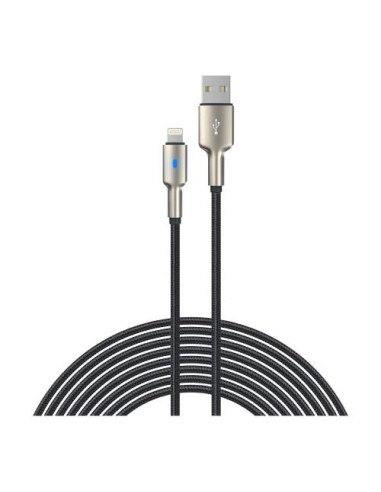 CAVO ADATTATORE EC417 DA USB-A A LIGHTNING 1,5M INTRECCIATO NERO-ARGENTO