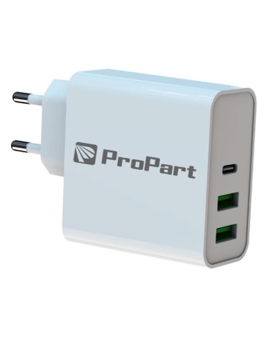 CARICABATTERIE DA PARETE 65W 2X USB-A + 1X TYPE-C (EK-PD-06)