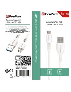 CAVO USB-A - MICRO USB PP1MI556W (EAM100) 1MT BIANCO