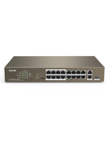 SWITCH RETE 16 PORTE 10/100 POE - 2 PORTE GIGABIT/SFP SLOT (TEF1118P-16-150W) V2