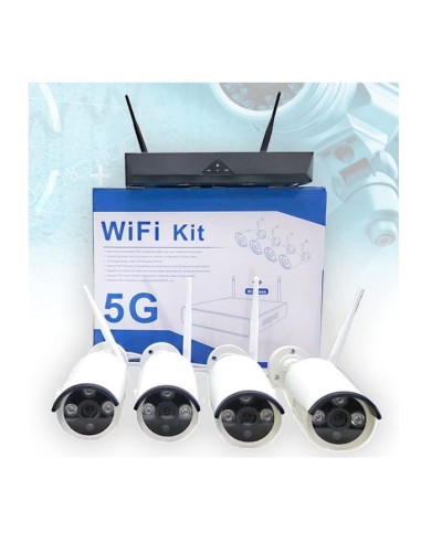 KIT WIFI SORVEGLIANZA IP 5G - 4 TELECAMERE CON MONITOR