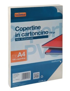 COPERTINE A4 QUADRANTI IN CARTONCINO PER RILEGATURE 230GR NERO (100FG) 38NIK010/2