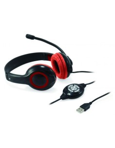 CUFFIE MICROFONO CCHATSTARU2R STEREO USB ROSSO