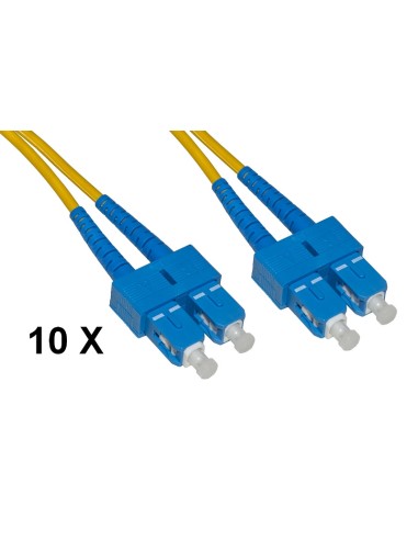 CONFEZIONE 10 CAVI FIBRA OTTICA SC A SC SINGLEMODE DUPLEX OS2 MT.2 (LKSCSC902E)