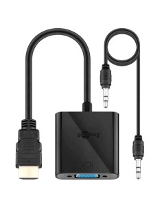 ADATTATORE HDMI M / VGA F CON CAVO AUX DA 3.5MM - NERO