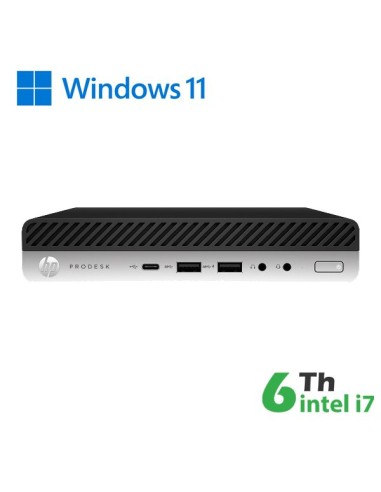 PC HP 600-800 G3 MINI PC INTEL CORE I7-6X00T 16GB 480GB SSD WINDOWS 11 PRO - RICONDIZIONATO - GAR. 12 MESI (RN65634111)