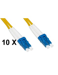 CONFEZIONE 10 CAVI FIBRA OTTICA LC A LC SINGLEMODE DUPLEX OS2 9MM MT.5 (LKLCLC905E)