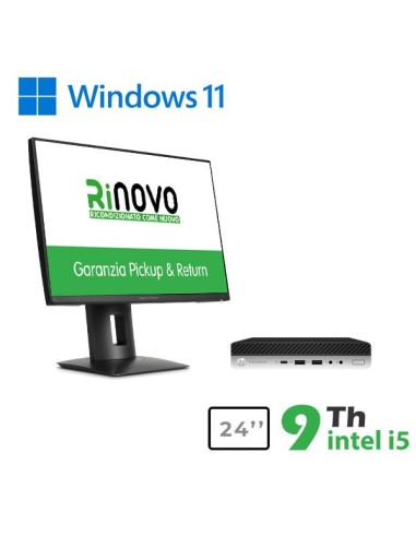 BUNDLE PC MINI HP 600-800 G3 INTEL CORE I5-9GEN. + MONITOR HP 24" RNZ24N (RNBUNDLE38) PICK & RETURN