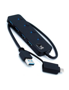 HUB 4 PORTE HS 080 USB 3.2 NERO ALIMENTATO