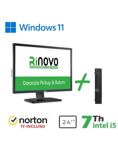 BUNDLE PC MINI DELL 3050-7050M INTEL CORE I5-7GEN. + MONITOR DELL 24" U2412M + NORTON ANTIVIRUS (RNBUNDLE39) PICK & RETURN